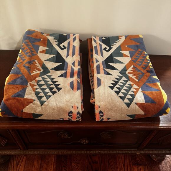 New Two Pendleton Beach Towel Blanket Journey West Bright Southwestern 40 X 70 - Picture 3 of 14